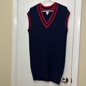 Nouveaux Preppy Red and Navy Sweater Dress